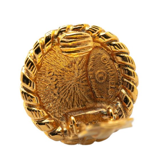 CHANEL Coco Mark Round Earrings Gold Plated - Picture 3 of 3